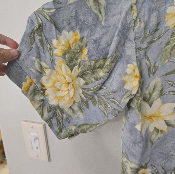 Montego Mon Mens Hawaiian Floral Casual Button Down Shirt 100% Silk | L - Picture 4 of 8